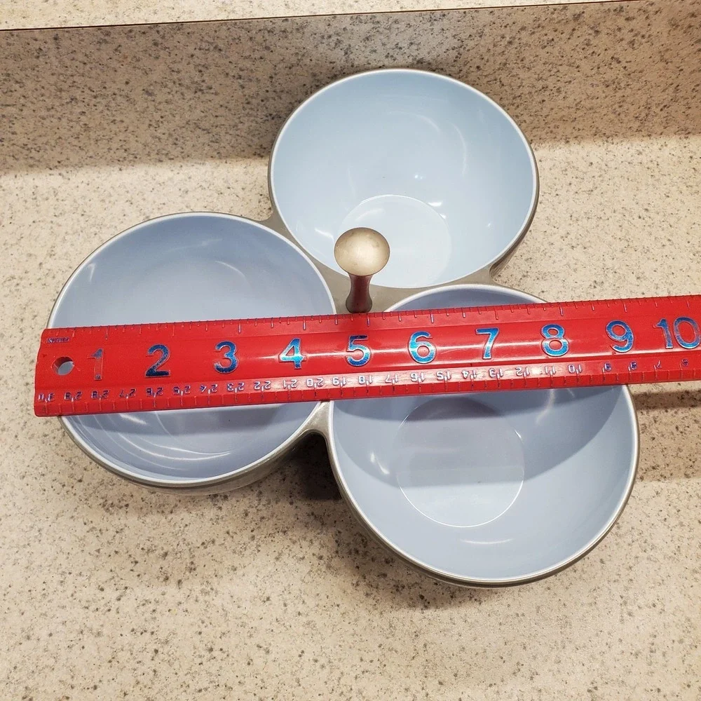 New Place Melamine Condiment 3 Section Compartment Dips Appetizers Serving Dish